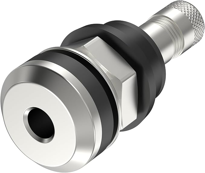 SUNSOUL TR416 25pcs Metal Valve Stems Outer Mount Fits .453" & .625" Rim Holes, Silver, High-Pressure Clamp-in Tire Valves