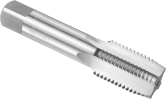 uxcell Hand Plug Tap M38 x 4 H2 Metric Thread Plug Style Taps Straight Flute Screw Tapping Threading Tool High Speed Steel HSS6542