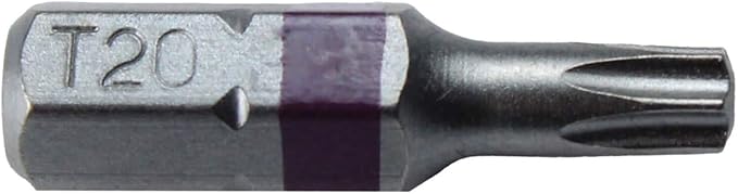 T20 x 1" Color-Coded Torx/Star Driver Bit - Precision Fit for T-20 Screws and Fasteners, 5-Pack