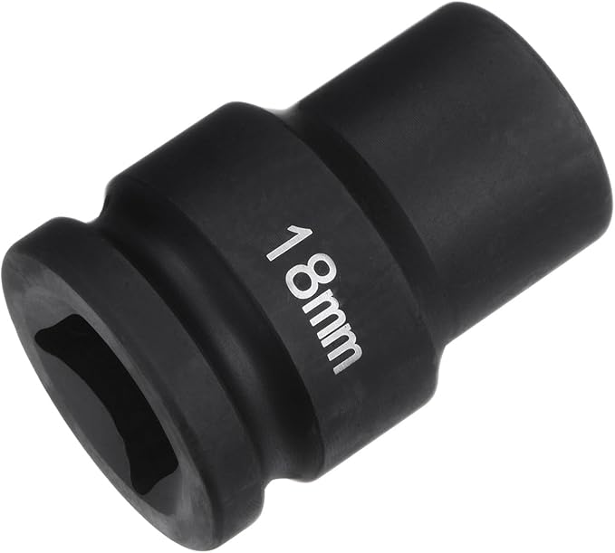 HARFINGTON 6-Point Impact Socket 3/4" Drive 18mm Metric 40Cr Alloy Steel Spindle Axle Nut Impact Socket