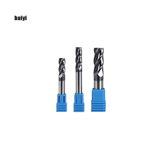 3/8" Carbide Square End Mill, HRC 45 Deg Single End 4 Flute AlTiN Coating Mill Bits