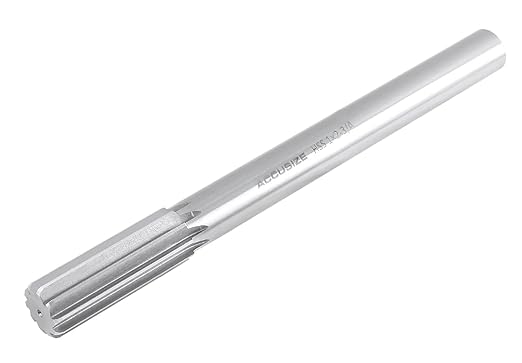 Accusize Industrial Tools 1'' H.S.S. M2 Straight Shank Straight Flute Chucking Reamer, Flute Length 2-3/4'', Oal 10-1/2'', 8 Flute, 5015-0285