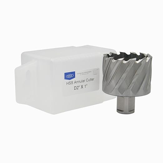 HSS M2AL Annular Cutter 1" DOC with 3/4" Weldon Shank for Magnetic Drill Press by EST (D2 X 1")