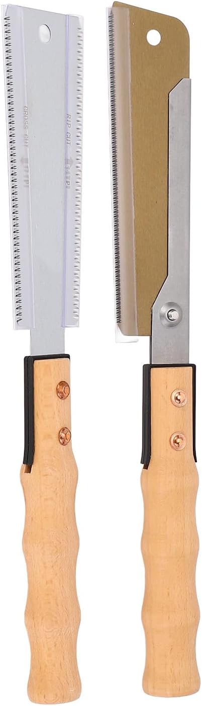 2 Pcs Pull Saw Hand Saw 7 Inch Dovetail Saw Tenon Saw Hand Saw with Solid Wood Handle