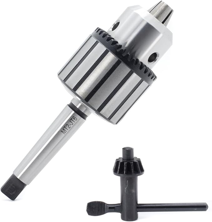 Drill Chuck JESTUOUS JT6 Key Type 5/8 Inch(1-16mm) with MT2 Morse Taper Arbor Heavy Duty Chucks