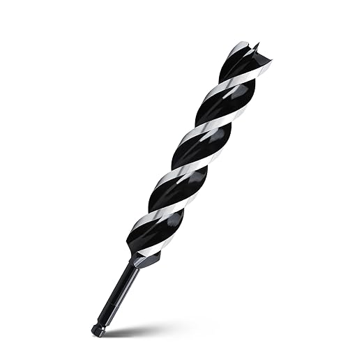 1-9/16" x 12" Auger Drill Bit for Wood, Hex Shank Tri Flute Ship Auger Long Drill Bit for Soft and Hard Wood,Tree Stump,Plastic,Drywall and Composite Materials