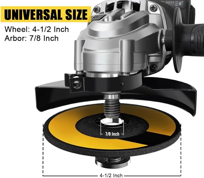 Cordless Angle Grinder for Dewalt 20V Battery, 10000 RPM Brushless Grinder 4-1/2", 3 Variable Speed Power Grinder for Cutting, Griding, Polishing (No Battery)