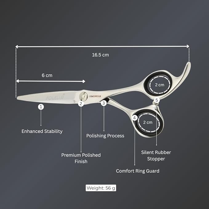 Hair Cutting Scissor ??5.5" 440C Japan Stainless Steel with Sword Blade and Ball Bearing Tension Screw ??Grooming Tool for Men and Women