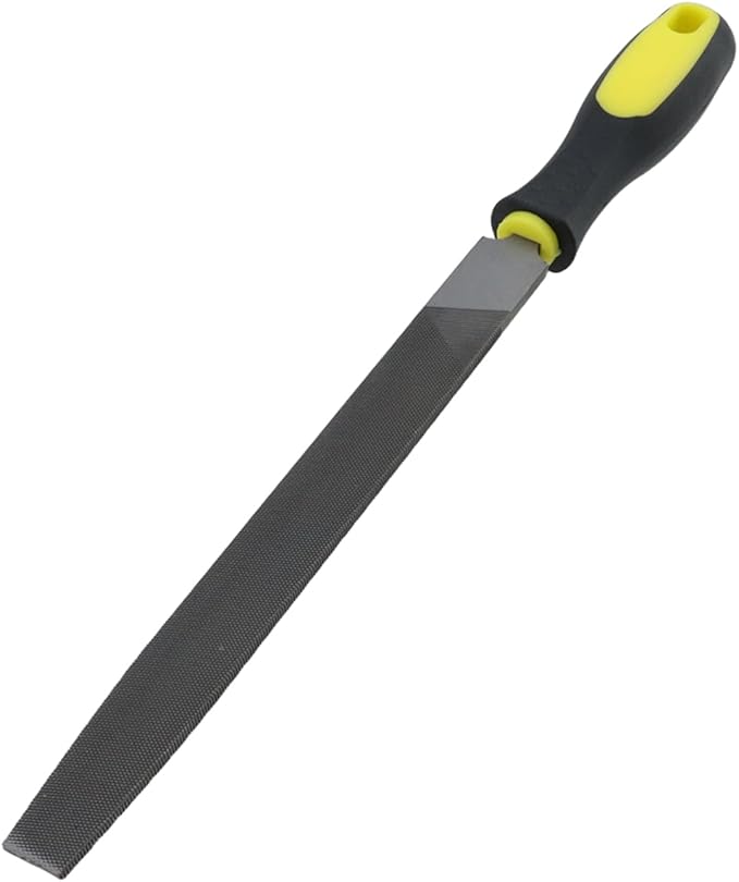 1 Pcs 8in Length Flat File, High Carbon Steel Hand File with PVC Anti-collision Handle for Refining, Removing, Shaping and Scraping Projects, Used in Jade, Ceramic, Metal Polishing