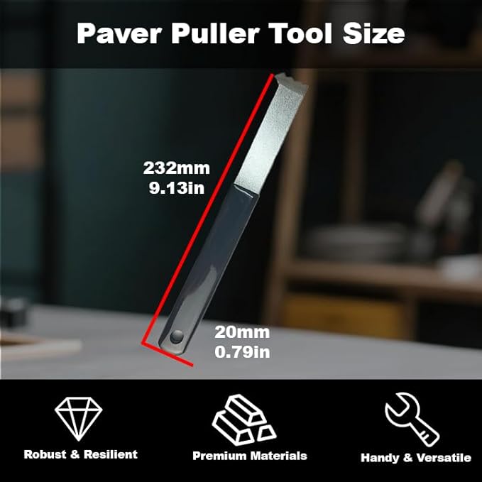 2 Pcs Paver Removal Tool, Paver Removal Tool with Dual Joint Scraper, Micro Toothed Grooves and Non-Slip Rubber Grip for Lawn, Garden, Brick, Patios, Blocks and Pavers Replacement