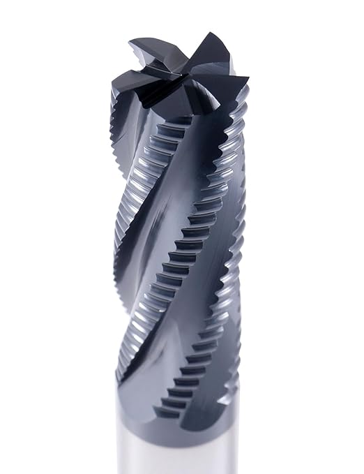 Accusize Industrial Tools Standard Tooth M42 8% Cobalt Tialn Roughing End Mill, 1'' Diameter, 1'' Shank Diameter, 3'' Flt Length, 1102-0031
