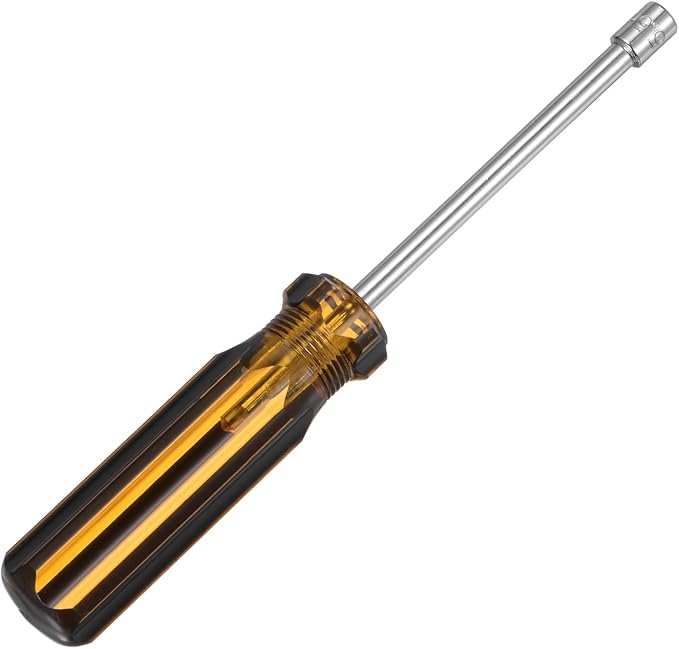 HARFINGTON Metric Hex Nut Screwdriver 5.5mm Carbon Steel Ergonomic PVC Grip Non-Magnetic Socket Wrench Screwdriver Hand Tool for Automotive Maintenance Home Improvement.