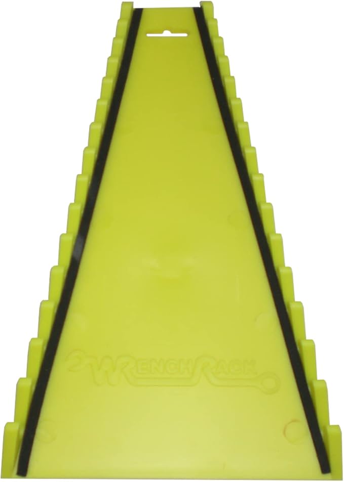 Protoco 4031 Reverse Wrench Rack, 15 Piece, Magnetic, Tool Organizer for Tool Box, Tool Cart or Wall Mounted, Yellow