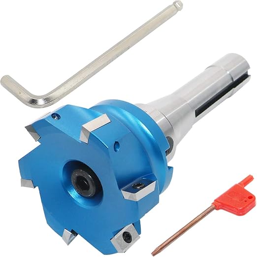 3.15 Inch Face Milling Cutter Aluminum 400R 80MM CNC End Milling Cutter Holder + R8-FMB22 Shank Face Shell Mill Arbor + 6pcs APKT1604 Carbide Inserts + 8mm Hexagon Wrench + T15 Wrench CNC Machine Tool