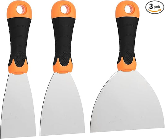 3-Piece Spackle Knife Set: 2", 3"竊똞nd 5" Professional Putty Knives - Paint Scraper and Drywall Tools for Wall Repair-WEGAZ