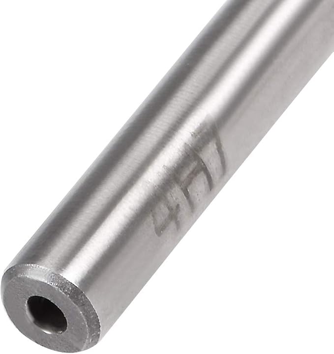 uxcell Chucking Reamer 4mm, H7 HSS Lathe Machine Reamer 6 Straight Flutes, Round Shank Milling Cutting Tool, Metric Reaming Drill Bit for Stainless Steel Metal Hole