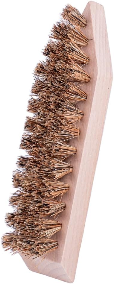 Hardwood Shoe & Boot Cleaning Brush with Stiff Coco Bristles, Removes Tough Dirt & Debris, Easily Cleans Soles (Made in Germany) Brown