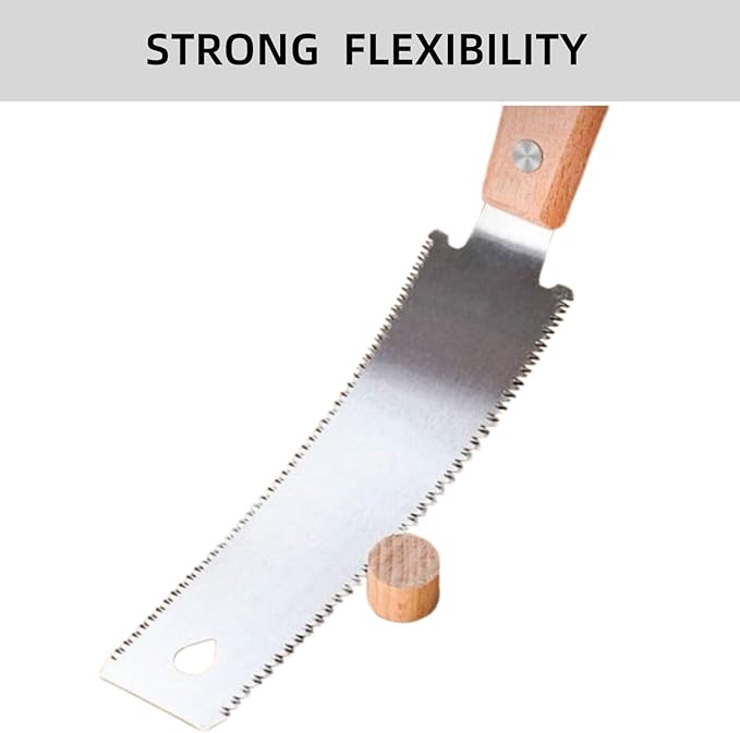 12.2 Inch Double Edged Hand Saw,Japanese Style Hand Saw,Detachable & Flexible Flush Cut Saw for Fine and Coarse Cutting Woodworking (Wooden Handle)