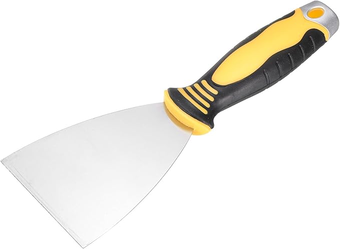uxcell Putty Knife 3" High Carbon Steel Paint Scraper Flexible Drywall Repair Mud Knife for Removing Cement Wallpaper Mud Adhesive Taping with Metal Hammer End