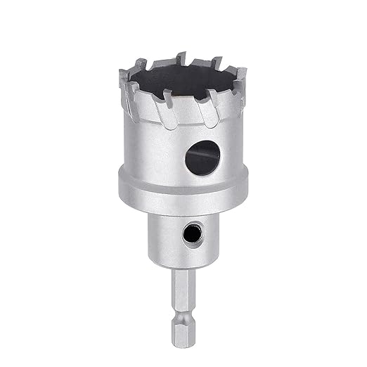 24mm（16/17 inch）Carbide Hole Saw,Metal Steel Hole Saw with Hex Shank, Hole Cutter for Stainless Steel,Sheet Metal, Thick Metal and Iron. 24mm（16/17 inch）