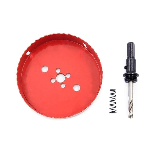 Hole Saw Drill Bit LAIWEI HSS Hole Cutter with Arbor for Wood,PVC Board and Plasterboard(5-1/2"(140mm Hole Saw))