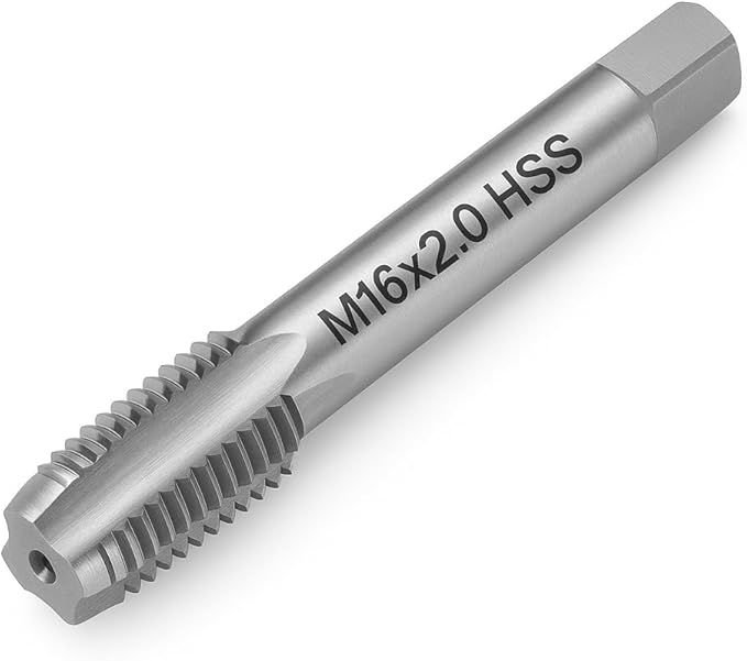 M16x2.0 Metric Thread Tap 6542 High-Speed Steel Tap for Internal Threading and Repair