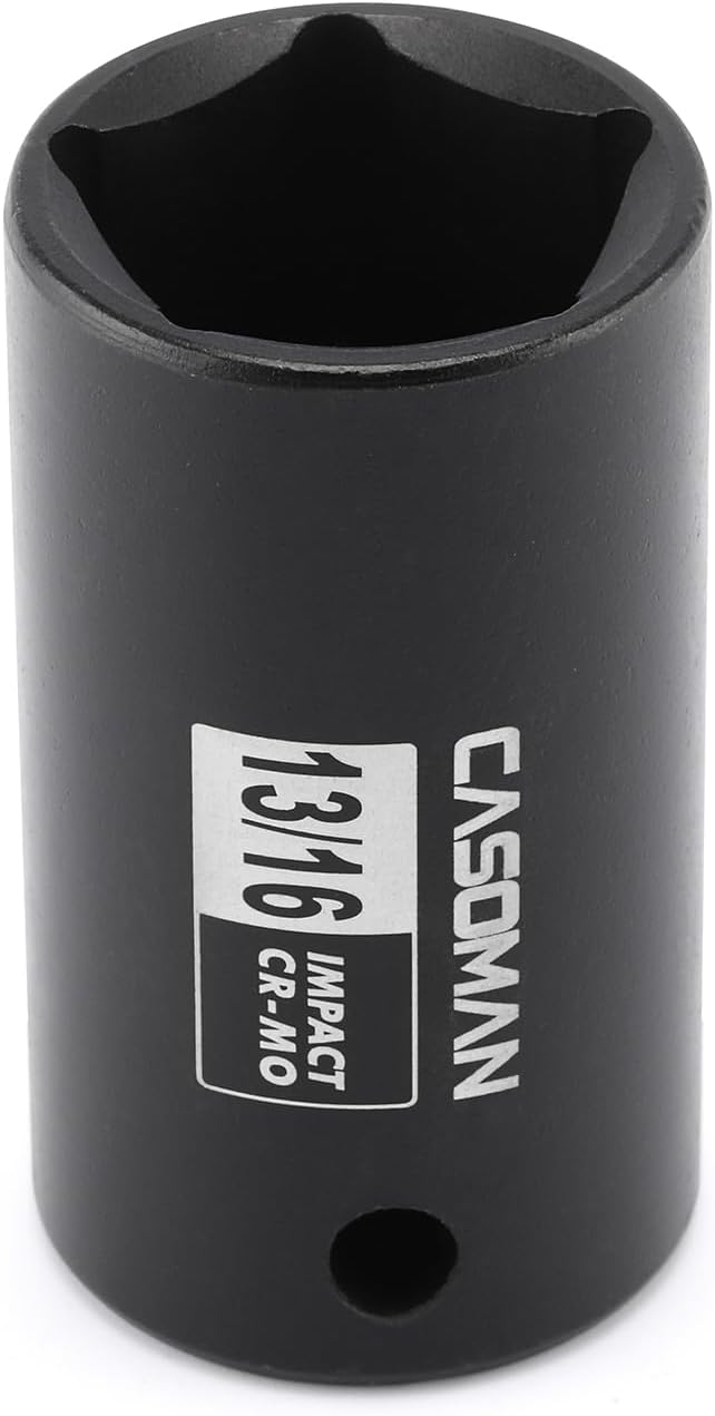 CASOMAN 1/2" Drive 13/16-inch Penta Socket, 5 Point Utility Socket, CR-MO, Removes and Installs Penta Nuts and Bolts for Utility Service