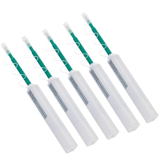 Fiber Optic Connector Cleaning Pen,5PCS Fiber Optic Cleaner Pen for 2.5mm Ferrules SC,FC,ST,SC/APC and FC/APC,800+ Clean Times