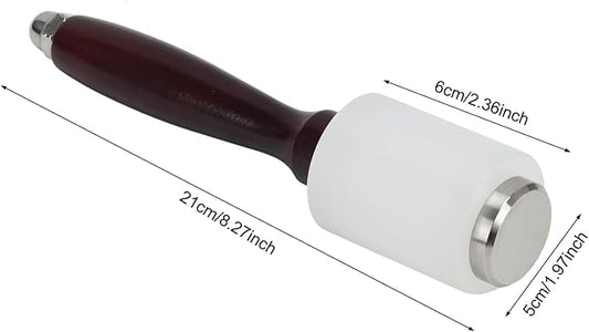 Leather Carving Hammer Mallet Wood Handle Nylon Hammer Mallet for Leathercraft Leather Carving DIY Leathercraft Mallet, Nylon Head Wood Handle (I head)