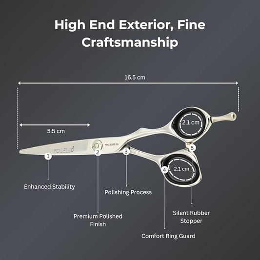 Stainless Steel Right-Handed Thinning Scissors for Unisex, Convex Blade, Adjustable Ball Bearing Screw ??Includes Cleaning Oil & Cloth ??5.5 Inch