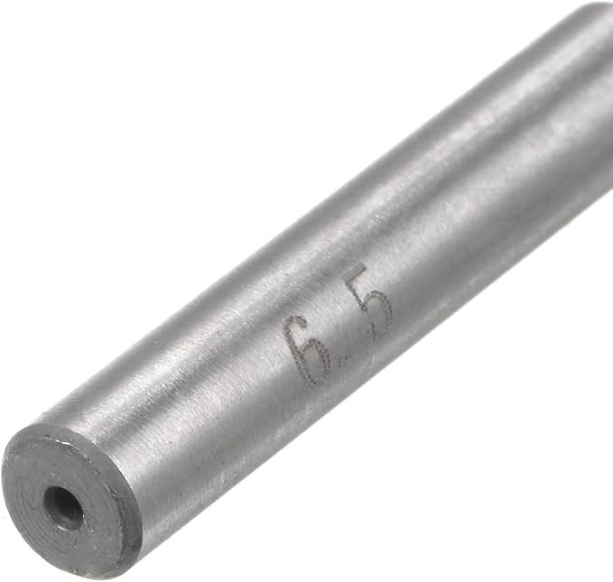uxcell Chucking Reamer 6.5mm, H7 HSS Lathe Machine Reamer 6 Straight Flutes, Round Shank Milling Cutting Tool, Metric Reaming Drill Bit for Stainless Steel Metal Hole