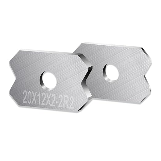 Woodworking Veneer Edge Trimmer Blades 20x12x2.0mm-2R2 2-Pcs, Chamfer Plane, Edge Banding Cutter, Manual Planer Blade, Burr Scraper for Board & Wood Surfaces (20x12x2-2R2, 2-PCS)