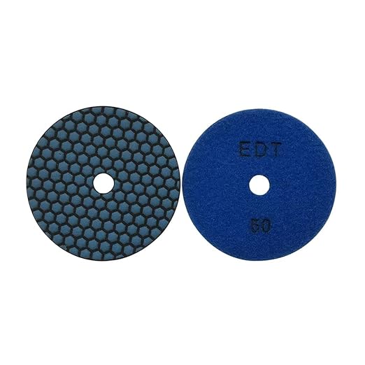 4" High Performance Dry Stone/Concrete Polishing Pads, 1.5mm Segment Height, Honeycomb Style, 50 Grit