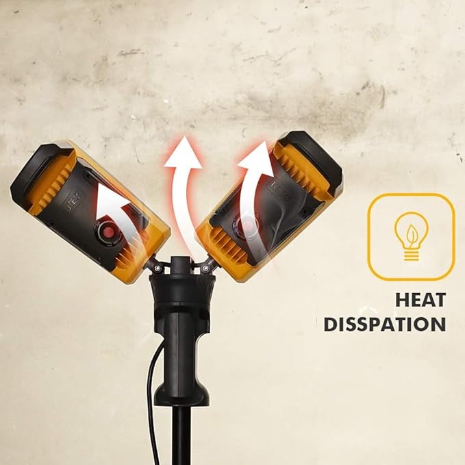 LUTEC ?륶pgraded??6290Max 15000 Lumen 138W Dimmable LED Work Light with Telescoping Tripod, Adjustable Color Temperature Dual-Head Work Light with Stand and 8 Ft 3-Prong Power Cord