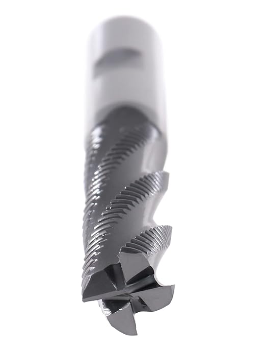 Accusize Industrial Tools 1/2'' Dia, M42 8% Cobalt Tialn Roughing End Mill, 1/2'' Shk Dia, 2'' Flt Length, 4'' Oal, 4 Flute, Coarse Tooth, 1102-0120