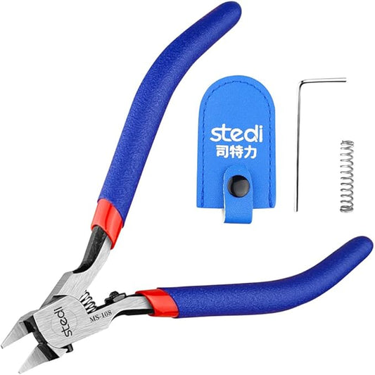 stedi 5-inch Model Nipper, with Ultra-thin Single-edge and Blade Case Plastic Model Tools for Gundam Repairing Plastic Model and Fixing, Blue