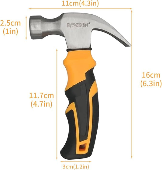Hammer 8oz, Small Hammer, BOOSDEN Camping Hammer, Mini Hammer, Claw Hammer, Stubby Hammer, Small Hammer for Women, Nail Hammer, Handy Hammer, Kids Hammer, Tiny Hammer for Indoor Outdoor Using