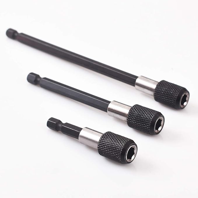 Cozihom 1/4?쇺?Drill Bit Extension Set, 2 Pieces Flexible Drill Bit Extension Shaft, 3 Pieces Quick Change Magnetic Screwdriver Bit Holder