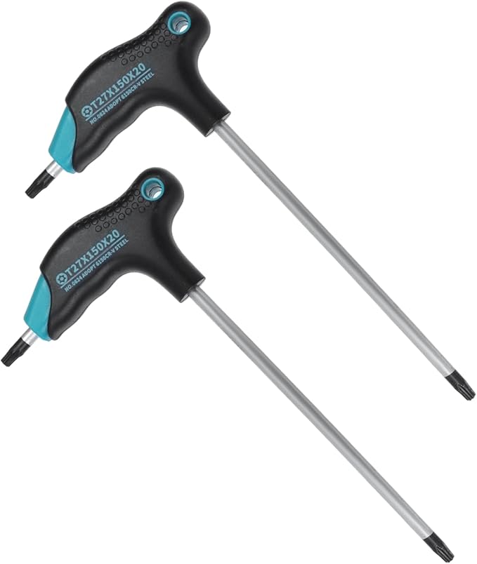 Antrader T27 Torx Wrench,Anti Tamper Proof Hex Key,Cr-V Steel T-Handle Dual End Long Arm Screwdriver 2pcs
