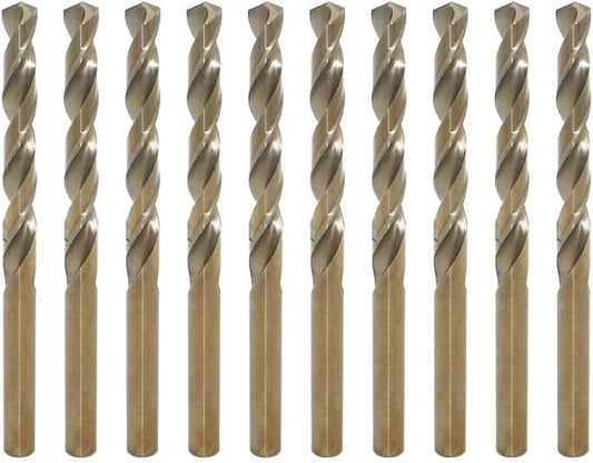 1.6mm Metric M35 Cobalt Steel Extremely Heat Resistant Twist Drill Bit of 10pcs with Straight Shank to Cut Through Hard Metals Such as Stainless Steel and Cast Iron, 5% Cobalt M35 Grade HSS-CO