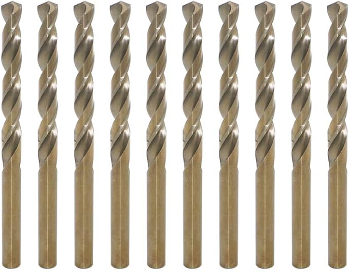 1.5mm Metric M35 Cobalt Steel Extremely Heat Resistant Twist Drill Bit of 10pcs with Straight Shank to Cut Through Hard Metals Such as Stainless Steel and Cast Iron, 5% Cobalt M35 Grade HSS-CO