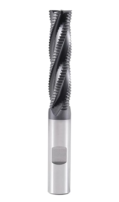Accusize Industrial Tools 1/2'' Dia, M42 8% Cobalt Tialn Roughing End Mill, 1/2'' Shk Dia, 2'' Flt Length, 4'' Oal, 4 Flute, Coarse Tooth, 1102-0120