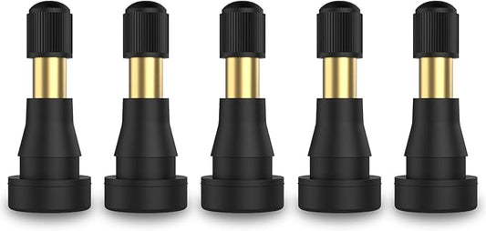 SUNSOUL TR600HP High Pressure Brass Stem EPDM Rubber Snap-in Tire Valves, Fit for 0.453 inch 11.5mm Rim Holes and for Most of Pick-up, Heavy-Duty Vehicles, Pack of 5pcs Valves