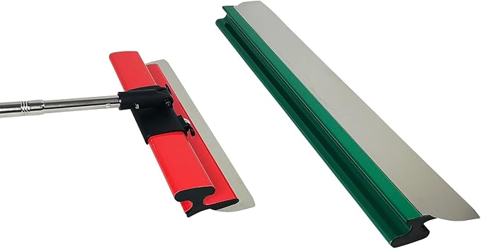 Mexican Style Drywall Tools Skimming Blade with Extension Handle - 12", 20" & 32" Blades with 2 Pack 0.3 mm Blades, Construction Tools End Caps, Wall-Board with Outer Box i