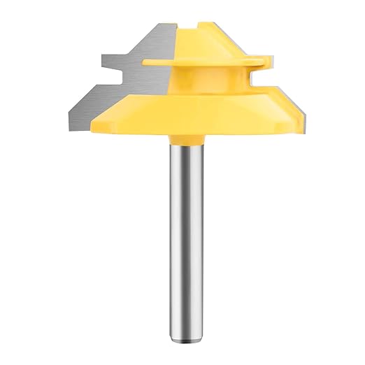 45 Degree Lock Miter Router Bit - BAIDETS 1/4 Inch Shank, 3/4 Inch Stock, 2 Inch Diameter, Carbide Wood Router Bits Woodworking Cutter Tool