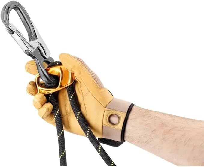 Petzl, Connector Eashook Open Black, Connector with gated Connection Point for Double Lanyard and Work Positioning Lanyard