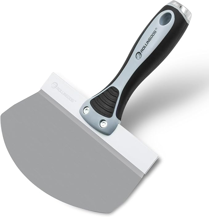 ROLLINGDOG Drywall Bucket Scoop - 6.5 inch Bucket Scraper Mud Scoop for Drywall,Plaster,Stainless Steel Bucket Scoop,Idea for Clean Paint,Mortar,Putty,etc