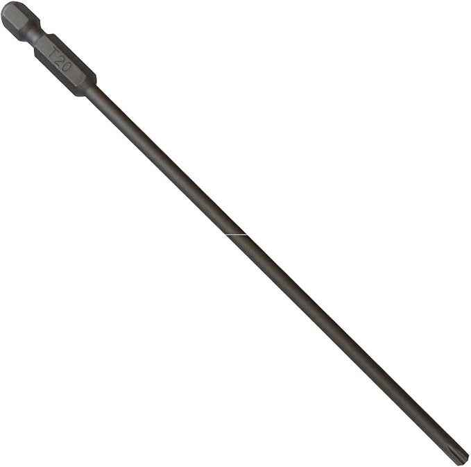T20 x 6" Color-Coded Torx/Star Driver Bit with Quick-Change Shank - Long Reach for T-20 Screws and Fasteners (Single)