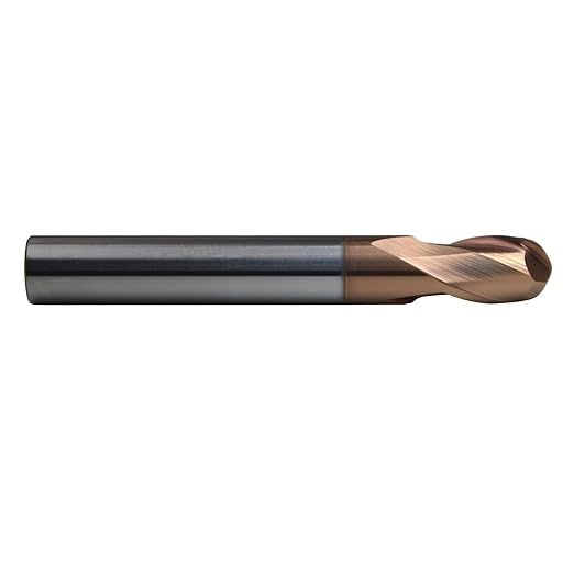 2mm Mill Dia 2Flutes 65HRC Standard Micro Grain Solid Carbide Ball Nose Coated End Mill Metric CNC Router Bits Cutter Tool for Hardened Steels