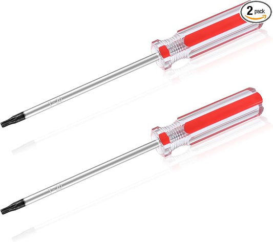 2 Pcs T20 Torx Screwdriver, Magnetic Torx Driver Star Bit Screwdrivers, Security Torx Screwdriver with Insulated PVC Handle, Magnetic Head Screwdriver for Repairing DIY (T20)